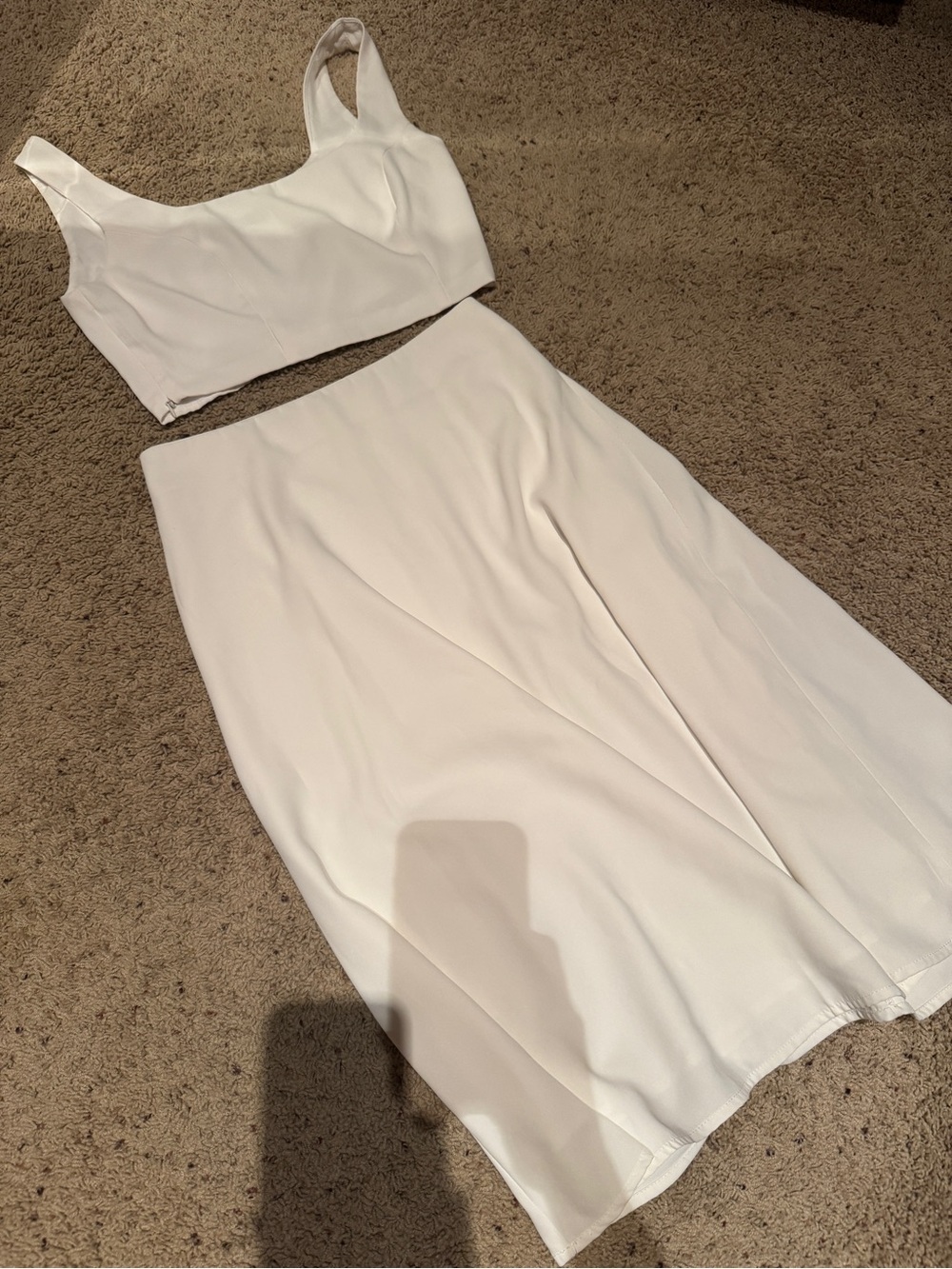 White shirt and skirt set